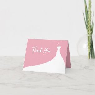 Elegant Bridal Shower Thank You pink Card