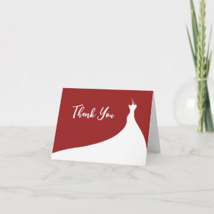 Elegant Bridal Shower Thank You red