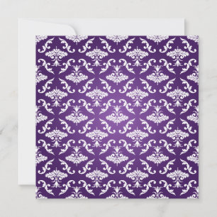 Elegant Bridal Shower Vintage Damask Purple Invitation