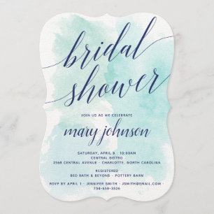Elegant Bridal Shower Watercolor Wedding Party Invitation