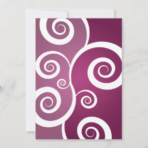 Elegant Bridal Shower White Swirls Plum Invitation