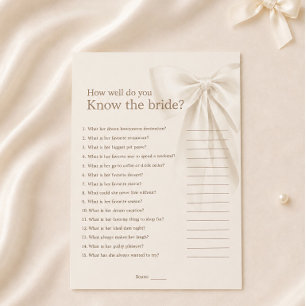 Elegant Bridal Shower Who Knows Bride Best Game