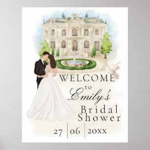 Elegant Bridal Shower with Bride and Groom Venue Poster