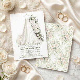 Elegant Bridal Shower with Wedding Dress Invitation