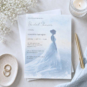 Elegant Bridal Silhouette Bridal Shower Invitation