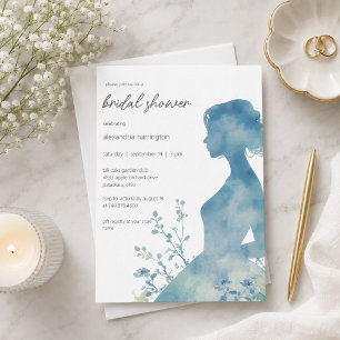 Elegant Bridal Silhouette Bridal Shower Invitation