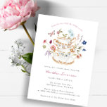 Elegant Bridal Tea Invitation<br><div class="desc">Let Your Special Day Blossom with this Elegant Bridal Tea Invitation! This Floral Bridal Tea Invitation features stunning hand-painted watercolor florals in hues of deep purple, dusty blue, and blush pink with sage greenery. Whether you're hosting a garden party or a cosy, intimate gathering, this beautiful invitation will bring a...</div>