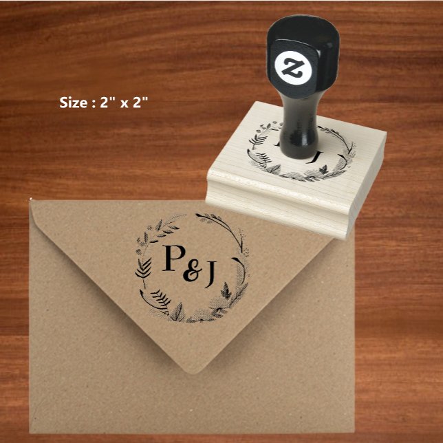 Elegant Bride and Groom Initials Monogram Wedding  Rubber Stamp (Elegant Bride and Groom Initials Monogram Wedding Rubber Stamp)