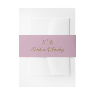 Elegant Bride and Groom Name Simple Modern Wedding Invitation Belly Band
