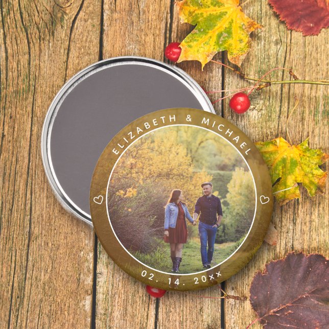 Elegant Bride and Groom Photo Fall Wedding Favour  Magnet (Creator Uploaded)