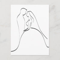 Elegant Bride and Groom Silhouette Template