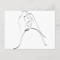 Elegant Bride and Groom Silhouette Template