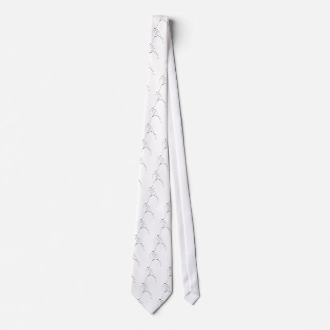 Elegant Bride and Groom Silhouette Template Tie (Front)