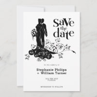 Elegant Bride And Groom Wedding Silhouette