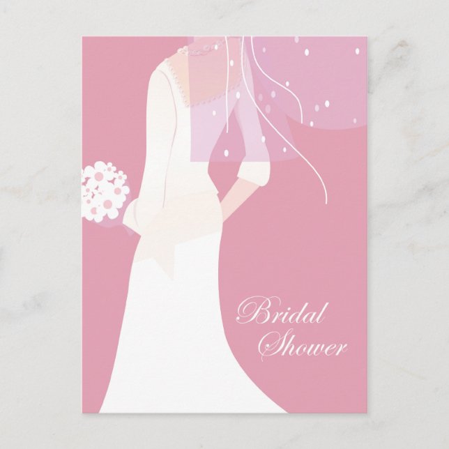 elegant bride bridal shower invitation postcard (Front)