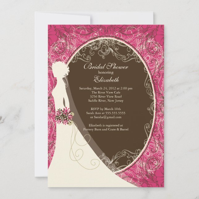 Elegant Bride Bridal Shower Invitations (Front)