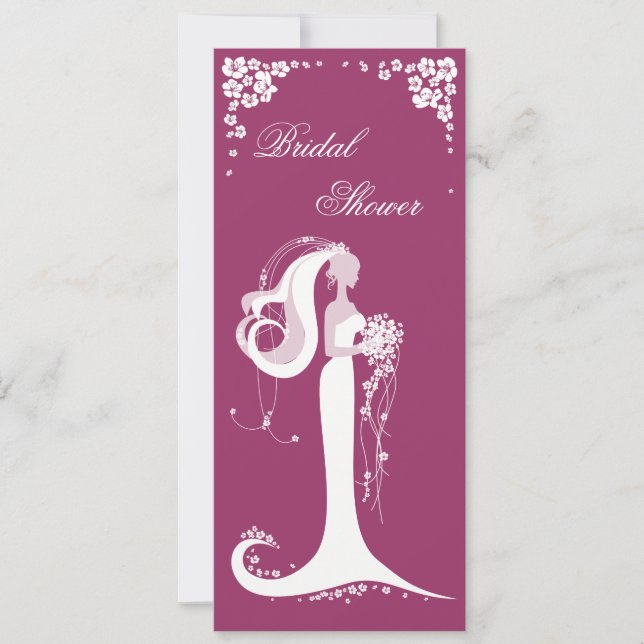 Elegant Bride Bridal Shower Party Announcement (Front)