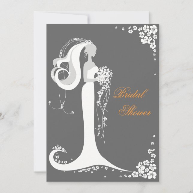 Elegant Bride Bridal Shower Party Announcement (Front)