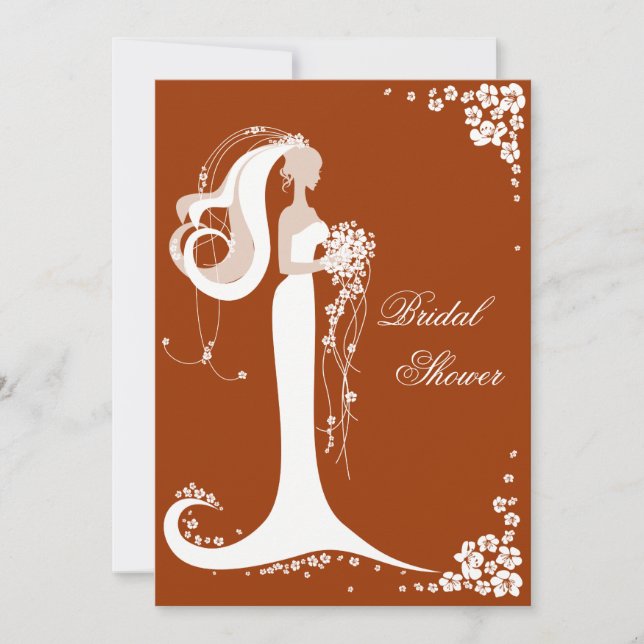 Elegant Bride Bridal Shower Party Announcement (Front)