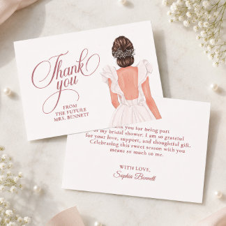 Elegant Bride Bridal Shower Thank You Card