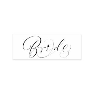 Elegant Bride Calligraphy Fancy Script Signature Rubber Stamp