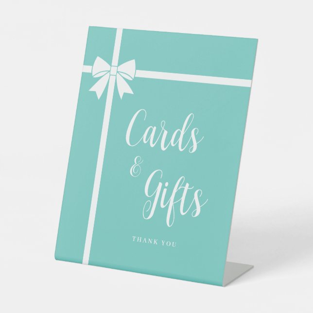 Elegant Bride & Co. Bridal Shower Cards & Gifts Pedestal Sign (Front)