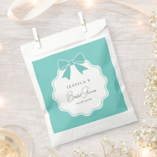 Elegant Bride & Co. Teal Blue Bow Bridal Shower Favour Bags