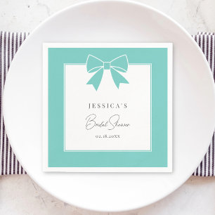 Elegant Bride & Co. Teal Blue Bow Bridal Shower  Napkin