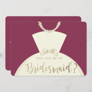 Elegant, Bride Dress Bridesmaid Card