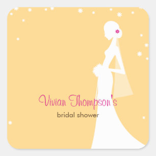 Elegant Bride Favour Sticker /Envelope Seal-Mustar