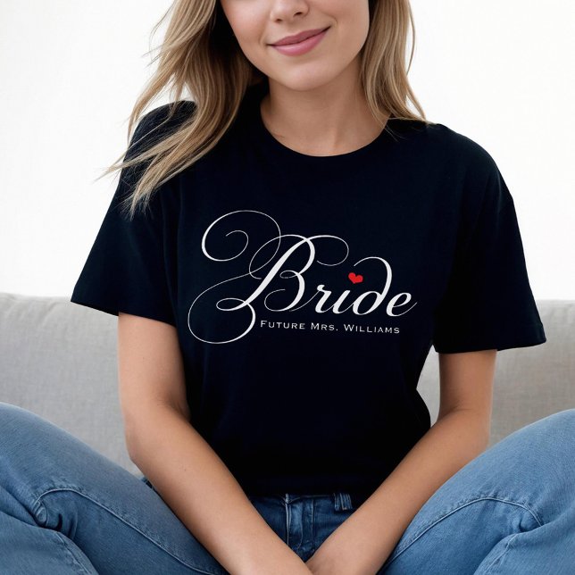 Elegant Bride Future Mrs Black Womens T-Shirt (Creator Uploaded)