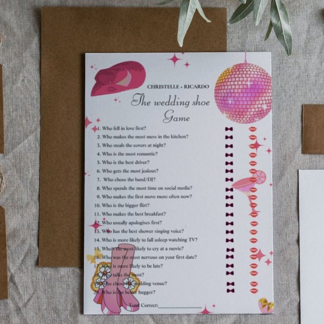 Elegant Bride & Groom Bridal Shower Game Card (Creator Uploaded)