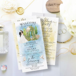 Elegant Bride &Groom Gazebo Luxury Wedding Program