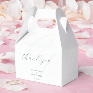 Elegant Bride Groom Initials Faux Embossed Favour Box