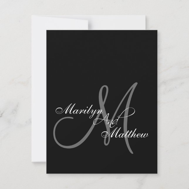 Elegant Bride Groom Monogram Rehearsal Dinner Invitation (Front)