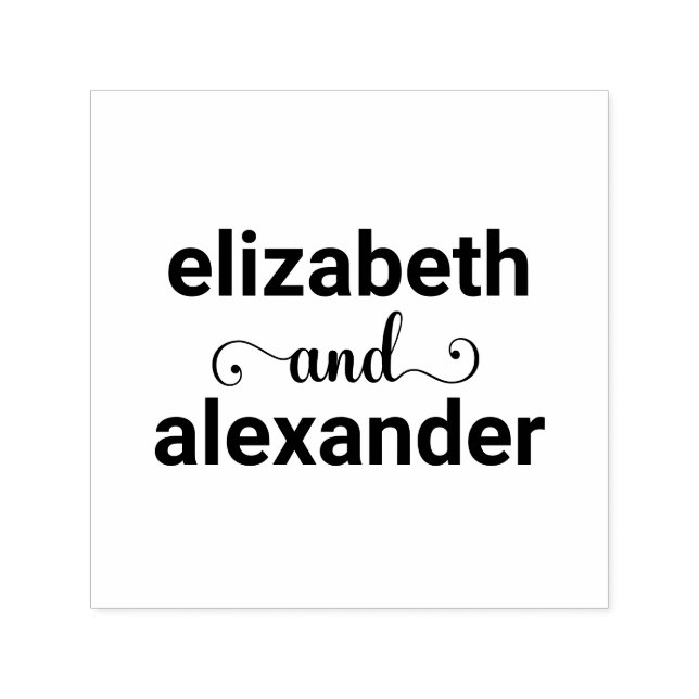 Elegant Bride Groom Names Wedding Typography #1 Self-inking Stamp (Design)