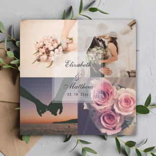 Elegant Bride & Groom Photo Collage Wedding Favour