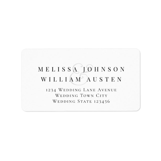 Elegant Bride & Groom Wedding RSVP Return Address Label (Front)