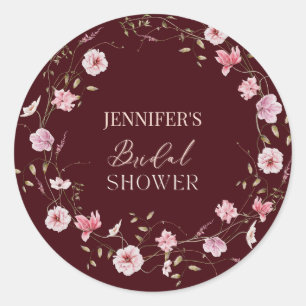 Elegant Bride in Bloom bridal shower Stickers 