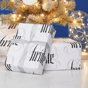 Elegant Bride Lettering Wedding Heart Fancy Lacey Wrapping Paper