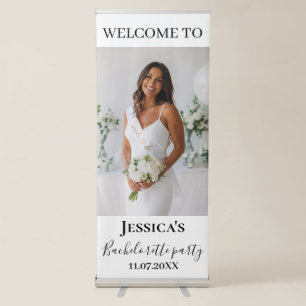 Elegant Bride Photo Minimalist Bachelorette party Retractable Banner