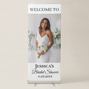 Elegant Bride Photo Minimalist Bridal Shower  Retractable Banner