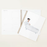 Elegant Bride Relaxing in Bathtub Wedding Design  Planner<br><div class="desc">Stay organised in style with this elegant spiral planner featuring a chic bride relaxing in a vintage bathtub. Perfect for brides-to-be, wedding planners, bridesmaids, or anyone planning a big event, this planner helps keep track of important dates, to-do lists, and wedding details with a touch of sophistication. Whether you’re organising...</div>