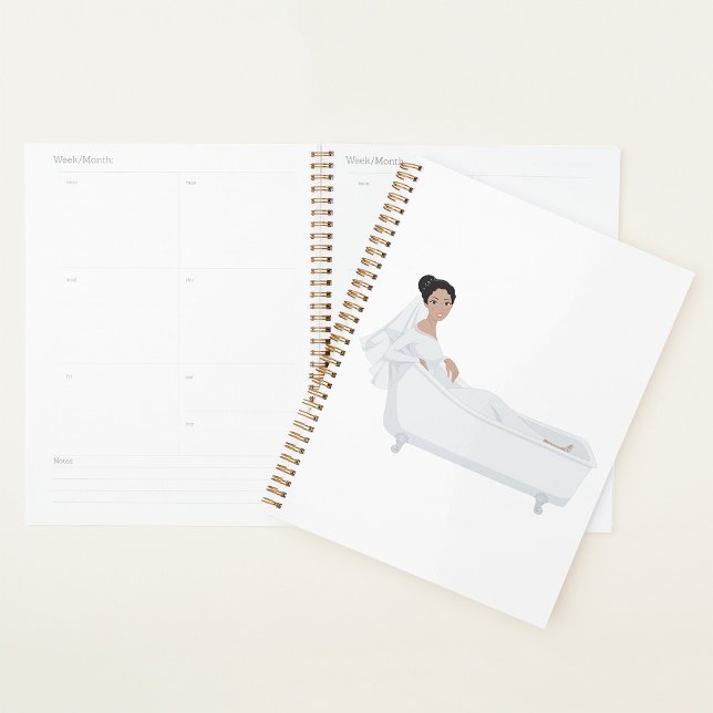 Elegant Bride Relaxing in Bathtub Wedding Design  Planner (Creator Uploaded)
