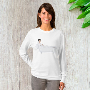 Elegant Bride Relaxing in Bathtub Wedding Design T-Shirt