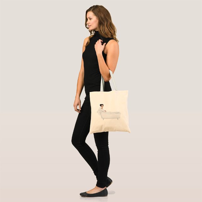 Elegant Bride Relaxing in Bathtub Wedding Design  Tote Bag (Creator Uploaded)