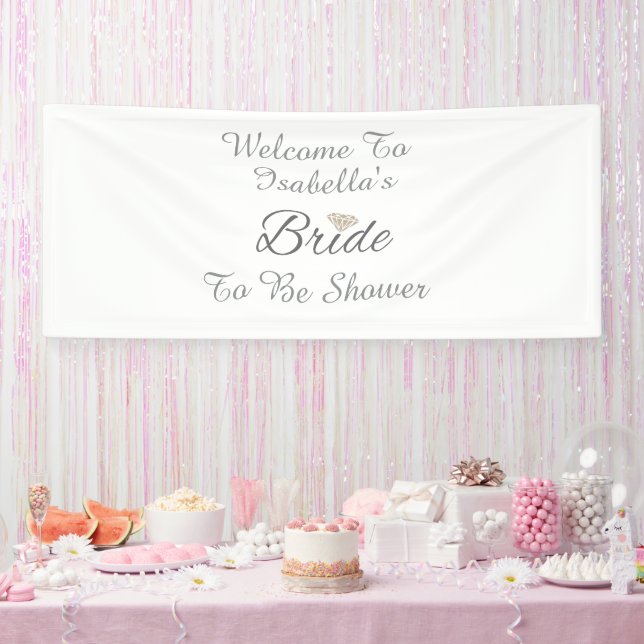 Elegant Bride Script Diamond Bridal Shower  Banner (Party)