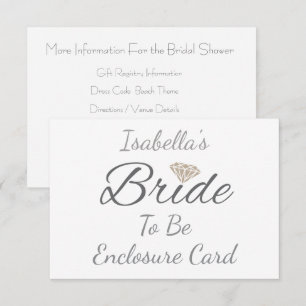 Elegant Bride Script Diamond Design Wedding Enclosure Card