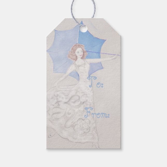 Elegant Bride Shower Gift Tag (Front)