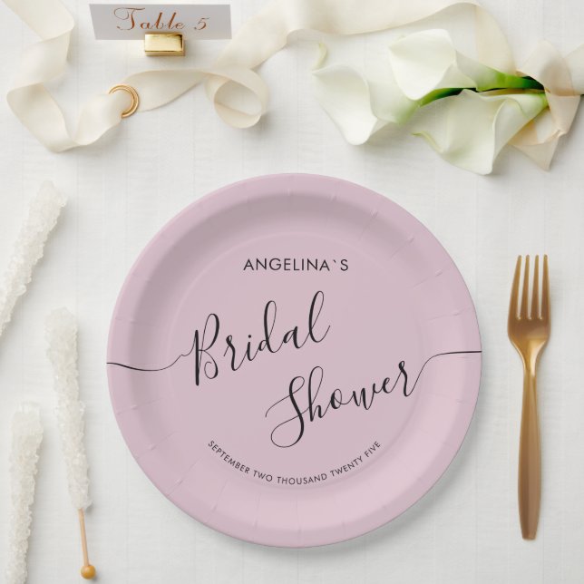 Elegant Bride Shower Paper Plates (Wedding)